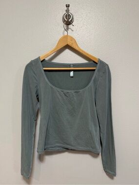 Skims Green Long Sleeve Scoop Neck Size Large